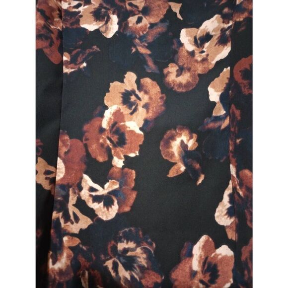 Simply Vera Wang Shirt Ladies Small Black Brown Floral Button Front‎ - Picture 5 of 8
